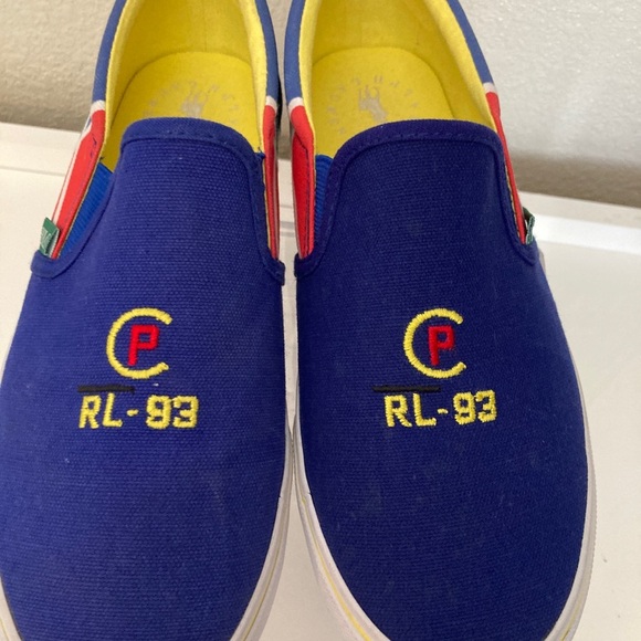 Polo Ralph Lauren Blue Slip-On Sneakers with Multicolor Design size 6 - Picture 2 of 6
